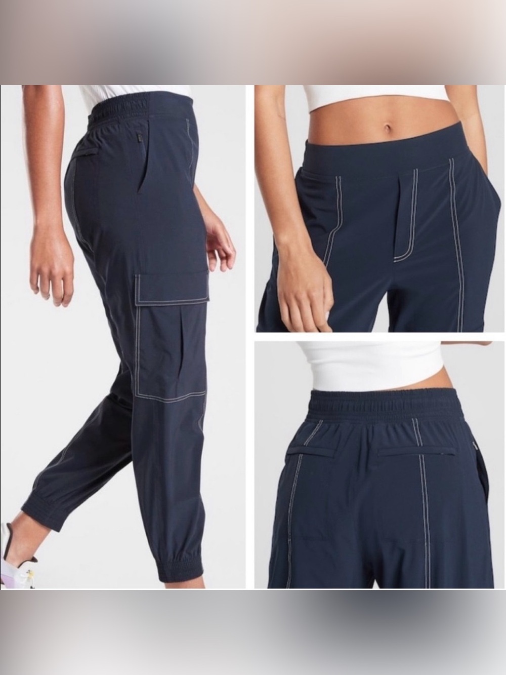 Athleta Chelsea Utility Joggers navy WM 6 athleisure activewear